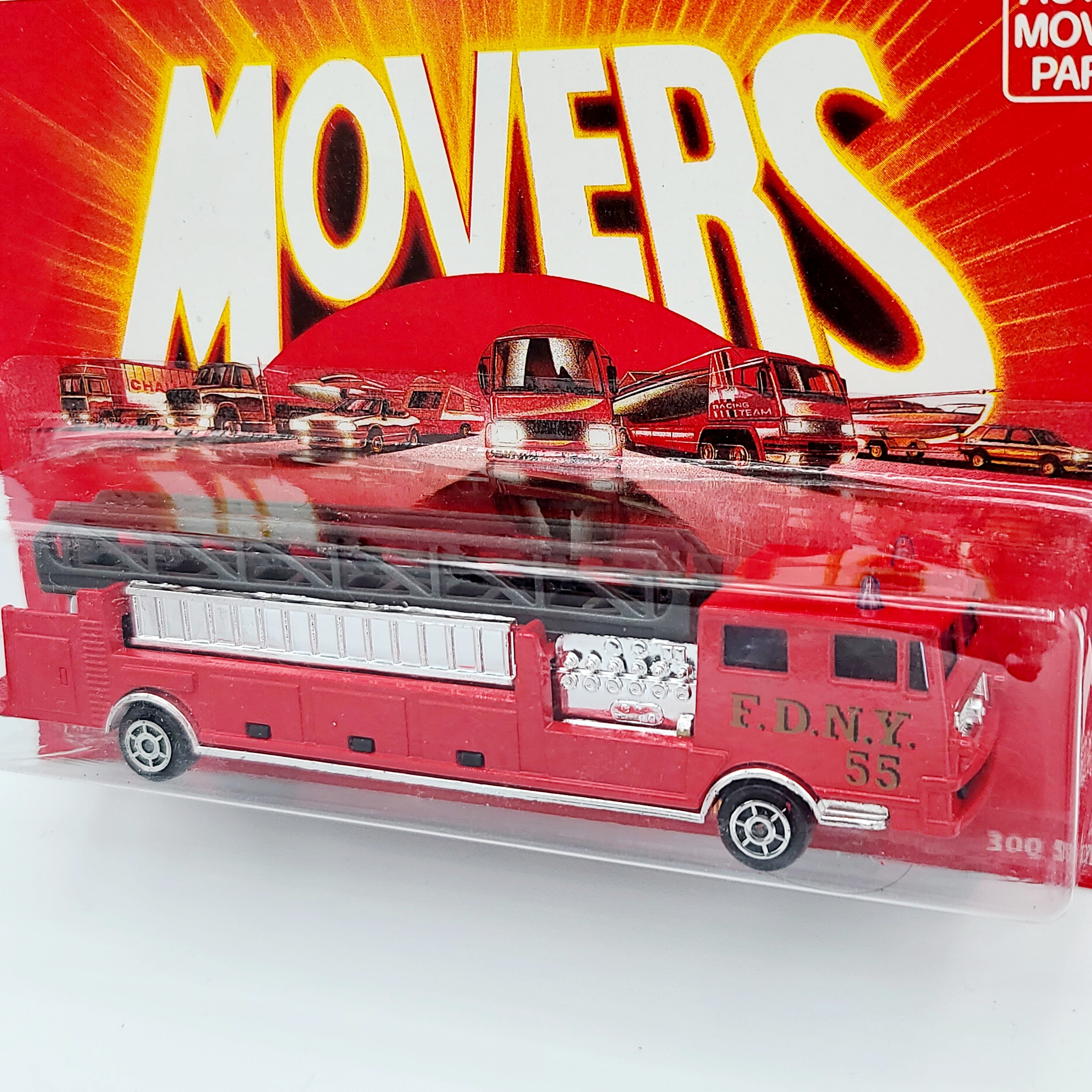 Majorette Extending Ladder Fire Truck "FDNY" New York Fire #319 (1990 Movers 300 Series)